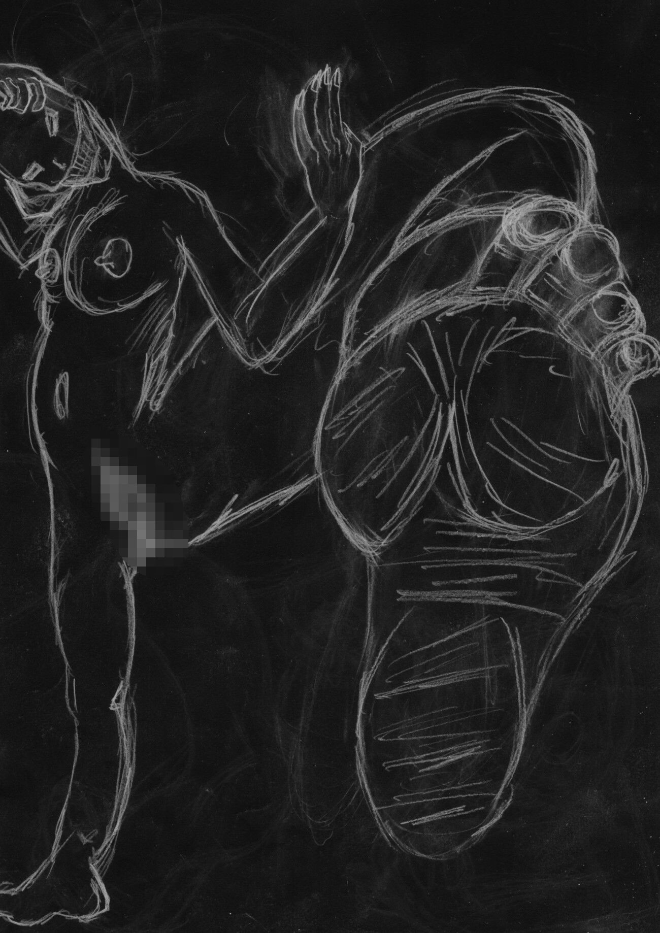 黒よりも黒いエロティックホラー黒戯絵集「マネキンポーズ4」 - サンプル画像 9