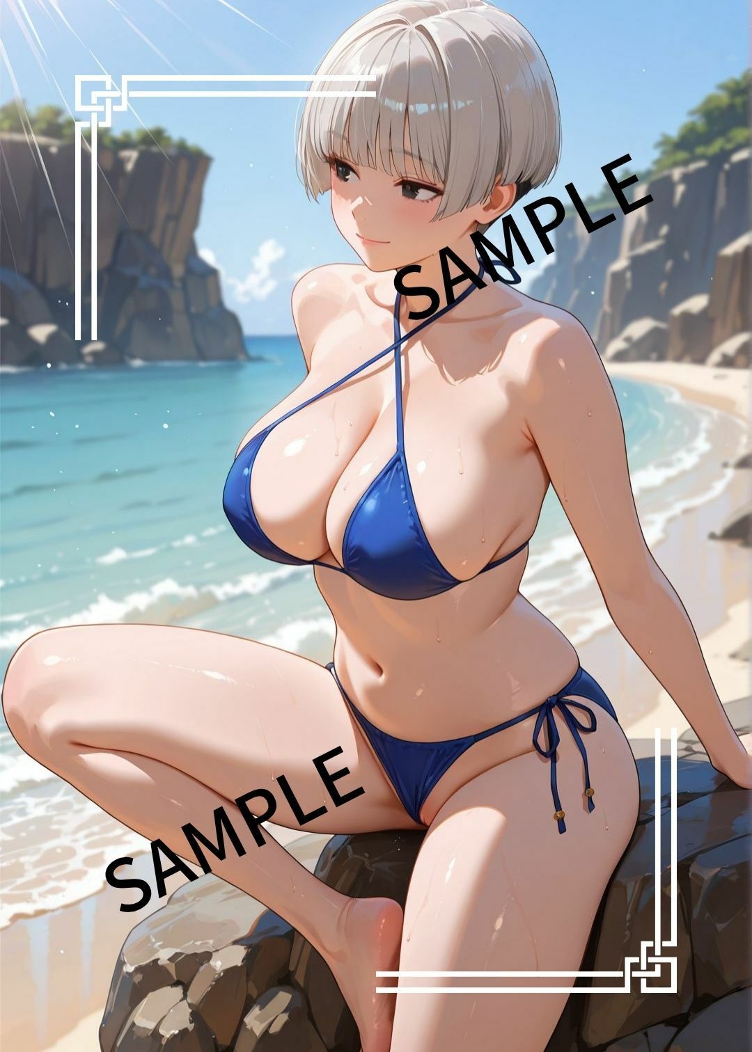 グラビアアイドル和姦〜ビーチで撮影後に スタッフやファンと〜  CG集 - サンプル画像 1