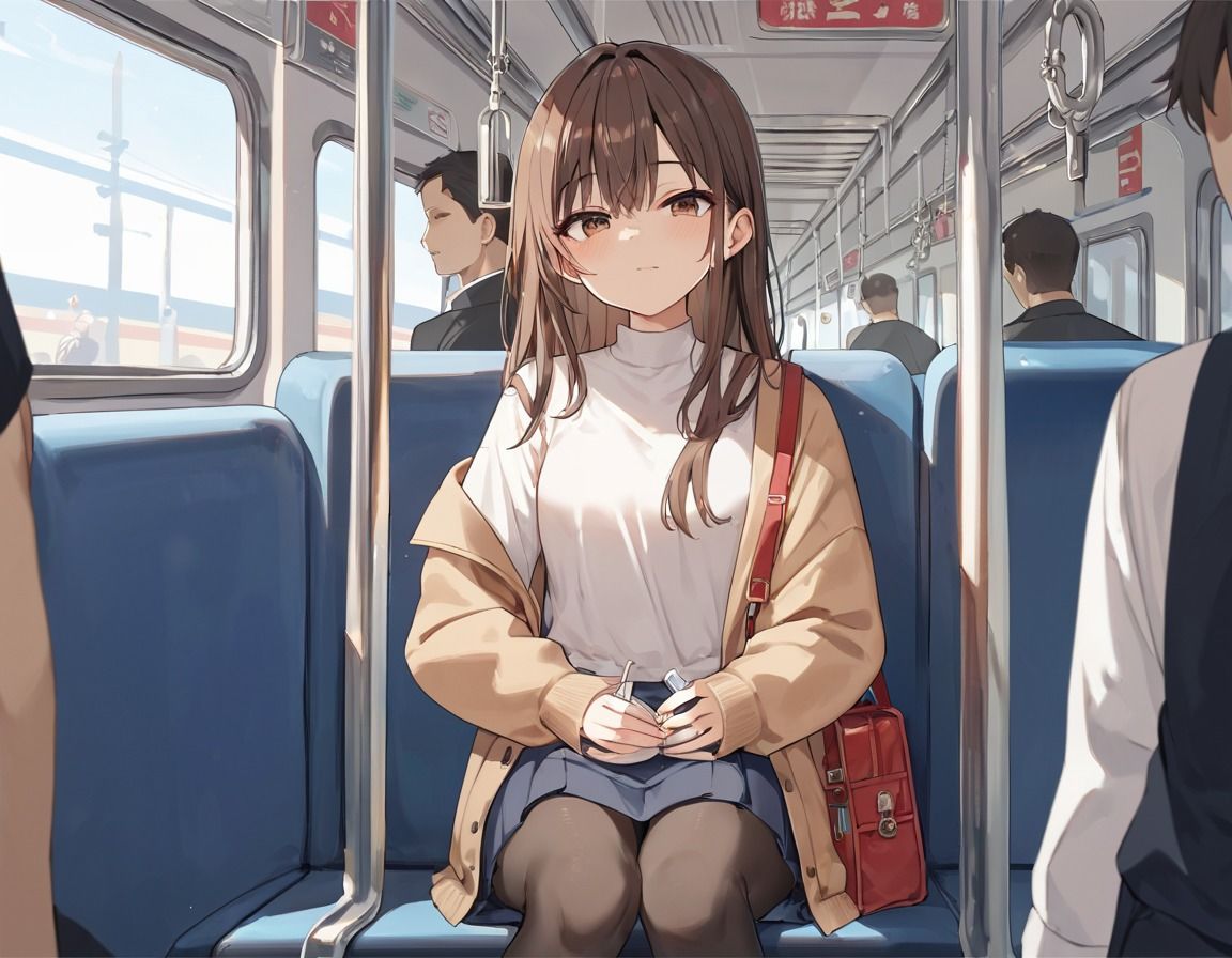 女子校生を電車で集合痴● - サンプル画像 1