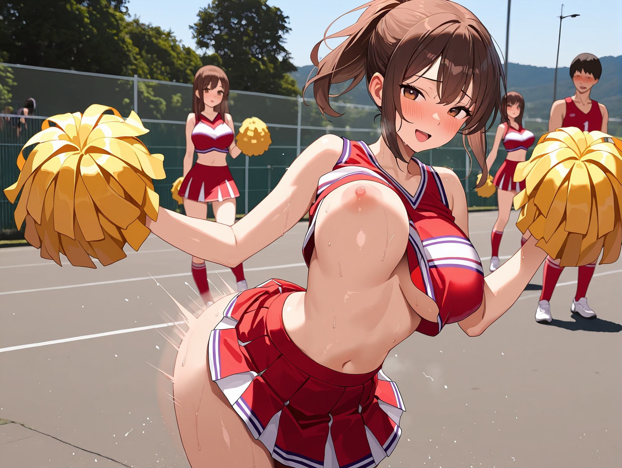 爆乳応援 Vol.2 ― 汗と快感に濡れる爆乳チアたちの絶頂集団パフォーマンス - サンプル画像 9