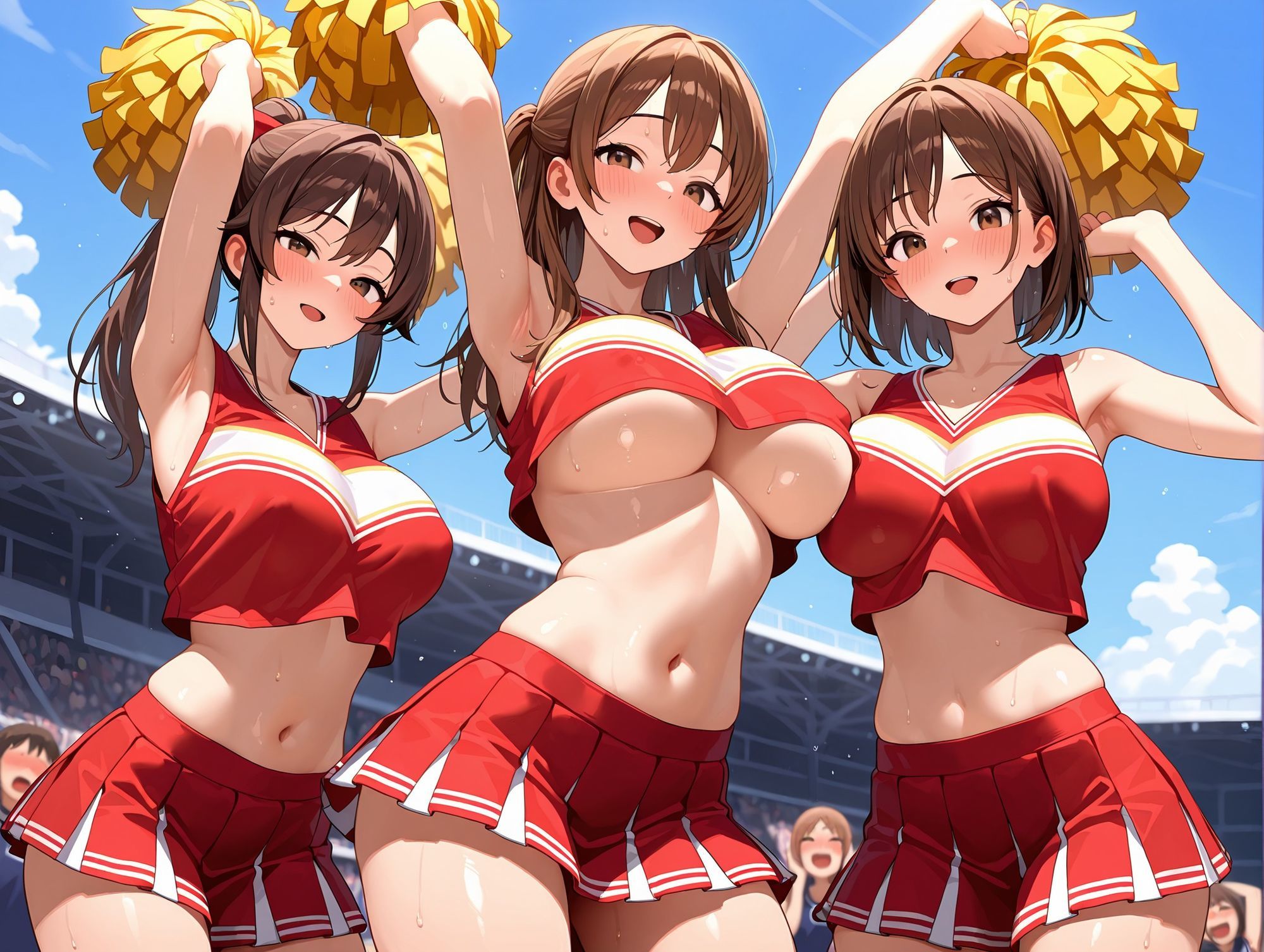 爆乳応援 Vol.2 ― 汗と快感に濡れる爆乳チアたちの絶頂集団パフォーマンス - サンプル画像 10