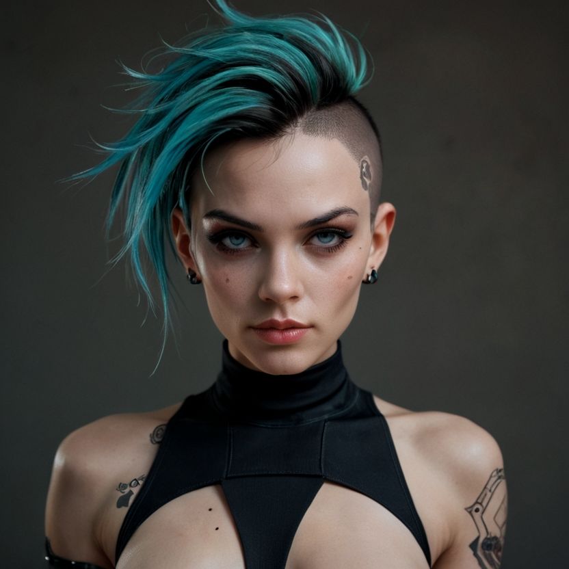 パンクでモヒカンの外国の美女（セリフなし  AI画像集） - サンプル画像 1