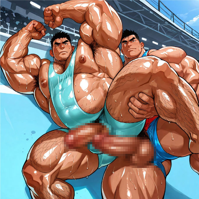 ガチムチ・マッチョ・ガチポチャゲイCG集71-レスリング特集 - サンプル画像 2