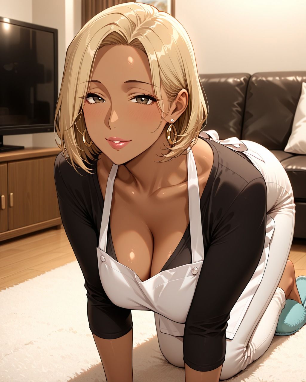 家庭的な巨乳人妻ギャル悶絶種付け〜きもおじの巨根をしゃぶる人妻〜 - サンプル画像 1