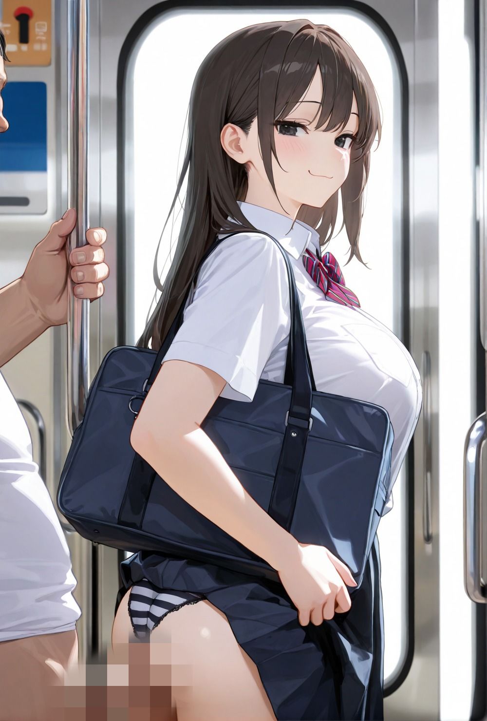 クラスの1軍マドンナ女子校生は電車痴●でおじを誘惑しちゃう - サンプル画像 4