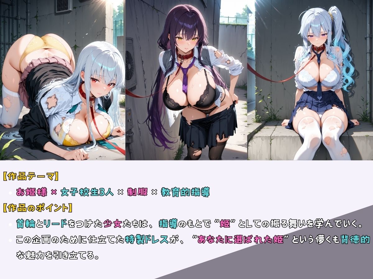 女子校生 お姫様 深夜ノ公園で首輪をつけて指導してみた件 - サンプル画像 1