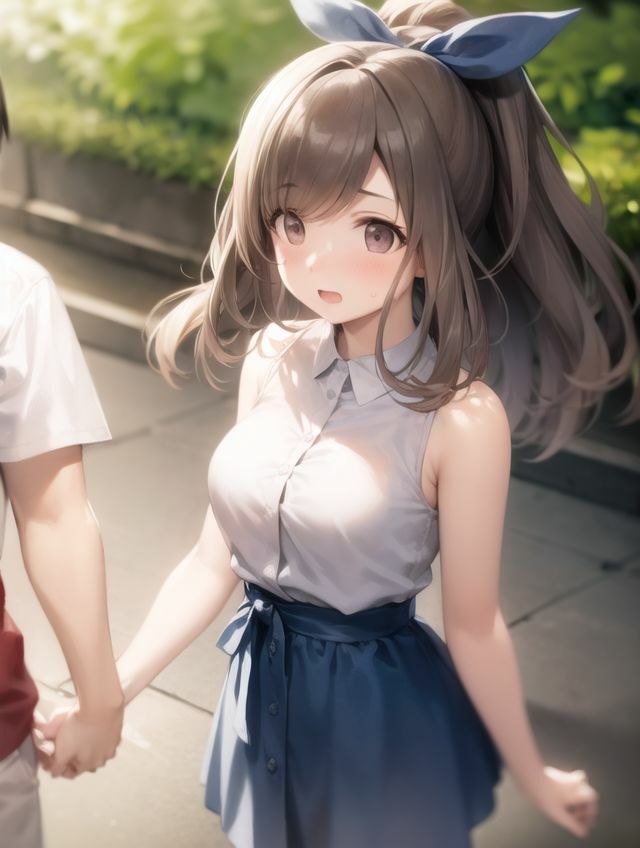 月岡〇鐘の野外デート - サンプル画像 1