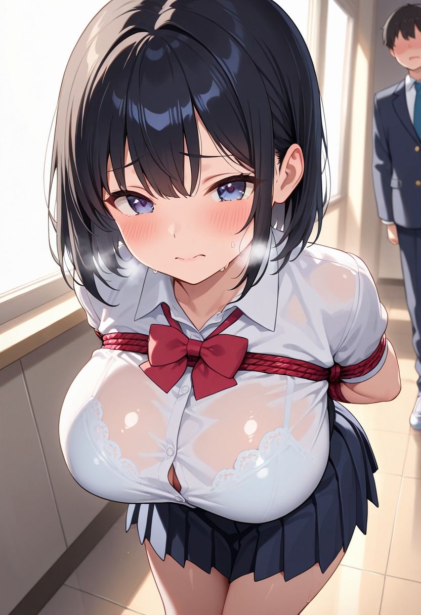 巨乳女子校生を拘束して淫乱中出しSEX【ショート動画付き】 - サンプル画像 1