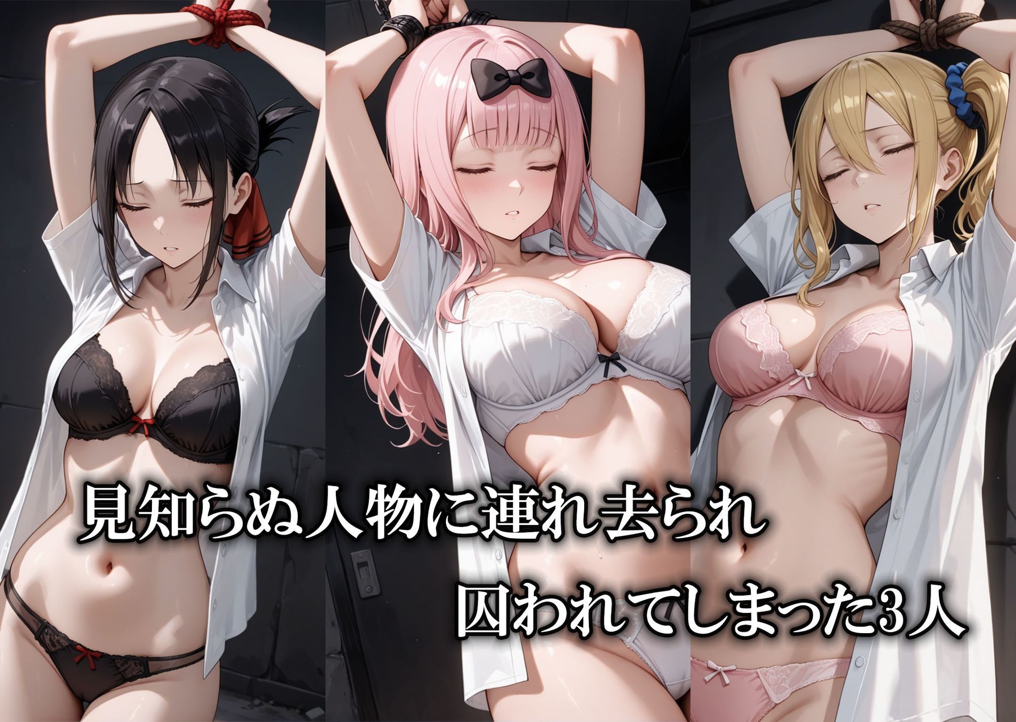 監禁ヒロインズ  連れ去られた女たち  四〇かぐや・藤〇千花・早〇愛編 - サンプル画像 1