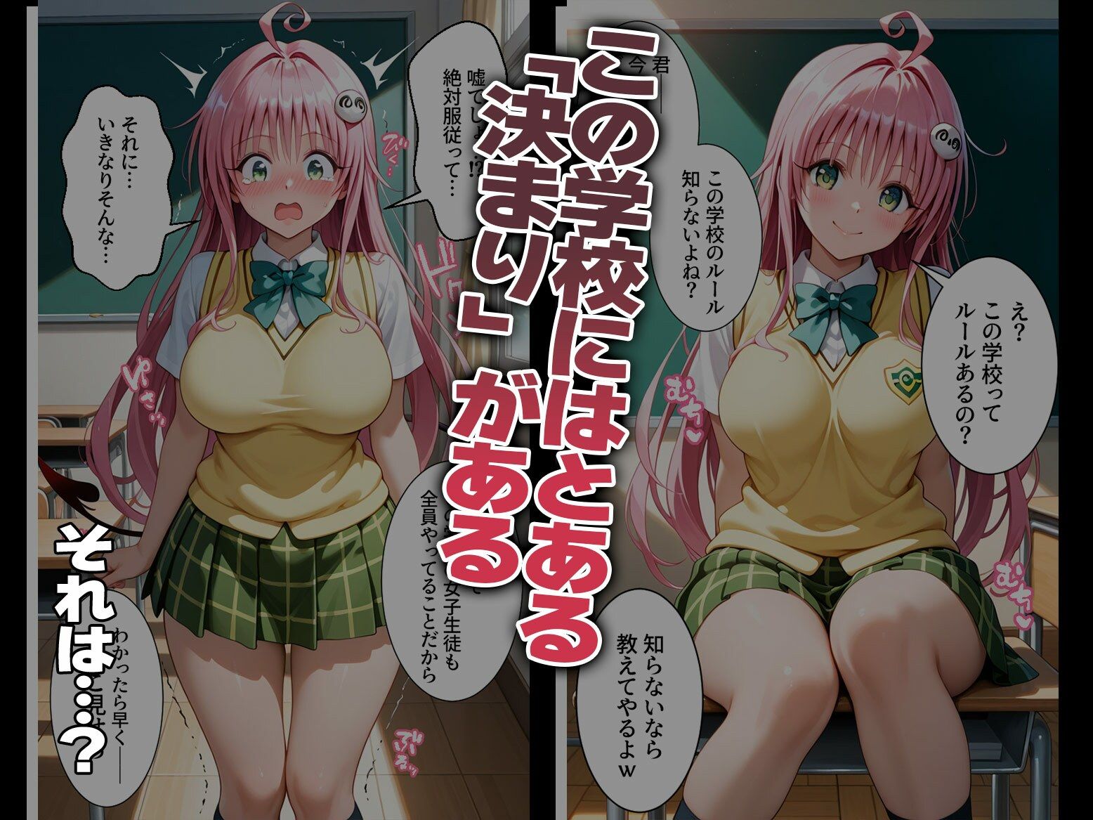 強●性処理学校 私たちこのクラスのオナホです 古手●唯＆ラ●編 - サンプル画像 1