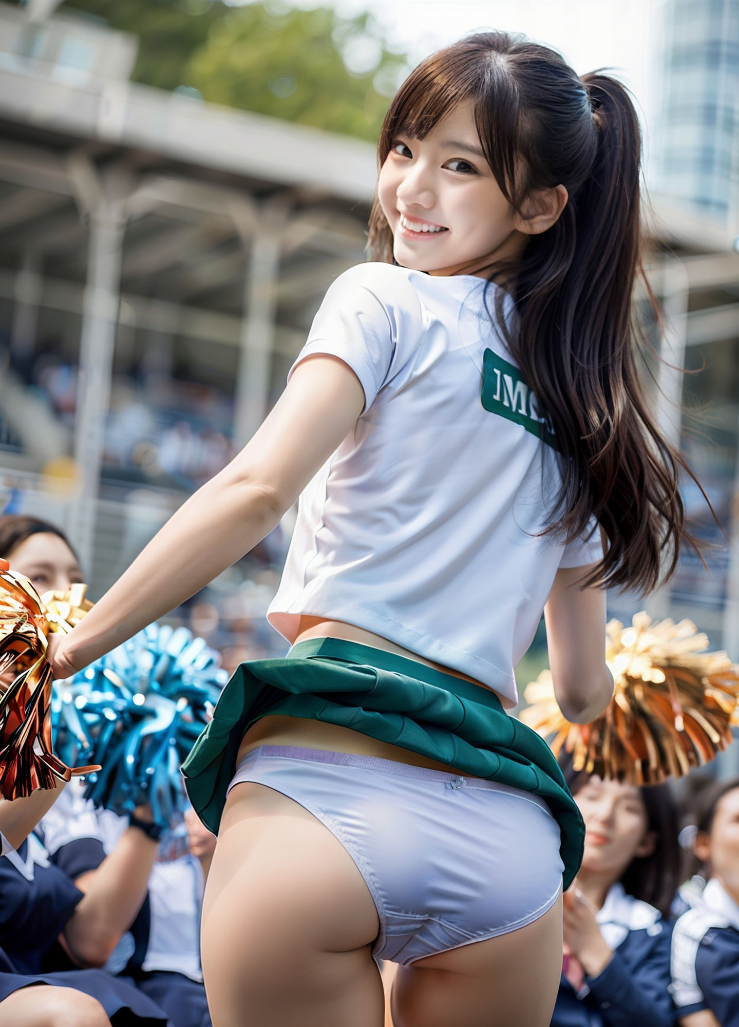 【動画】アンダースコートを忘れてしまったチアガール - サンプル画像 8