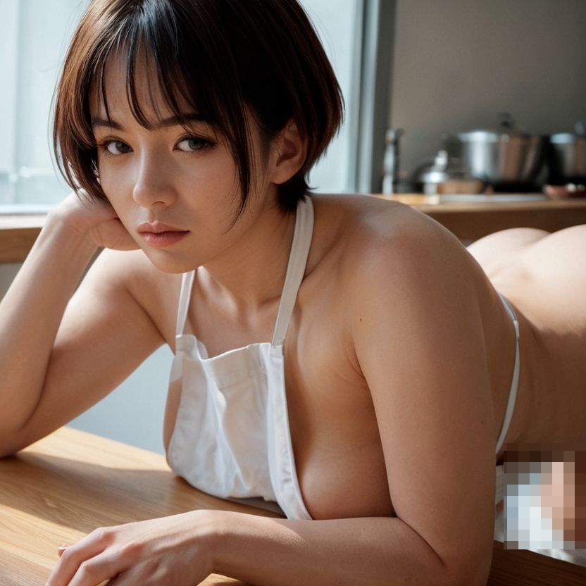 厨房で前かがみなお姉さん（セリフなし  AI画像集） - サンプル画像 5