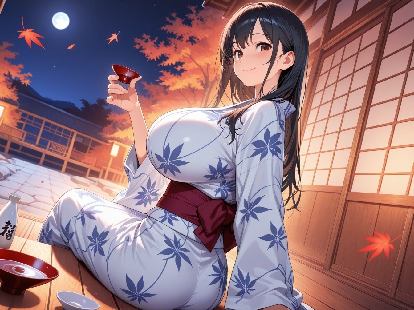 人妻と温泉旅行で中出しセックスに発展し - サンプル画像 2