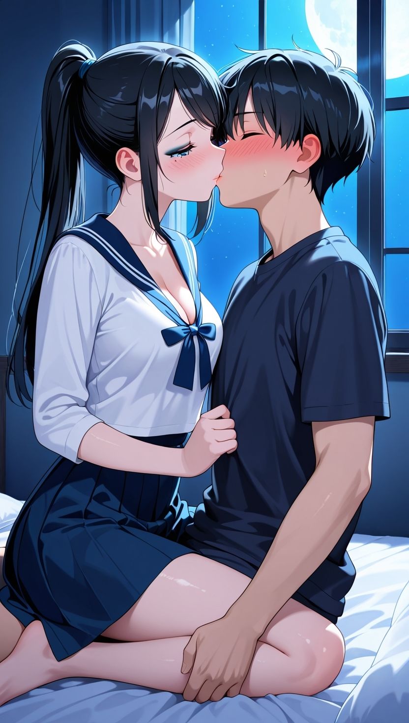 黒髪ポニテ妹が兄にだけ見せる甘えと背徳 - サンプル画像 5