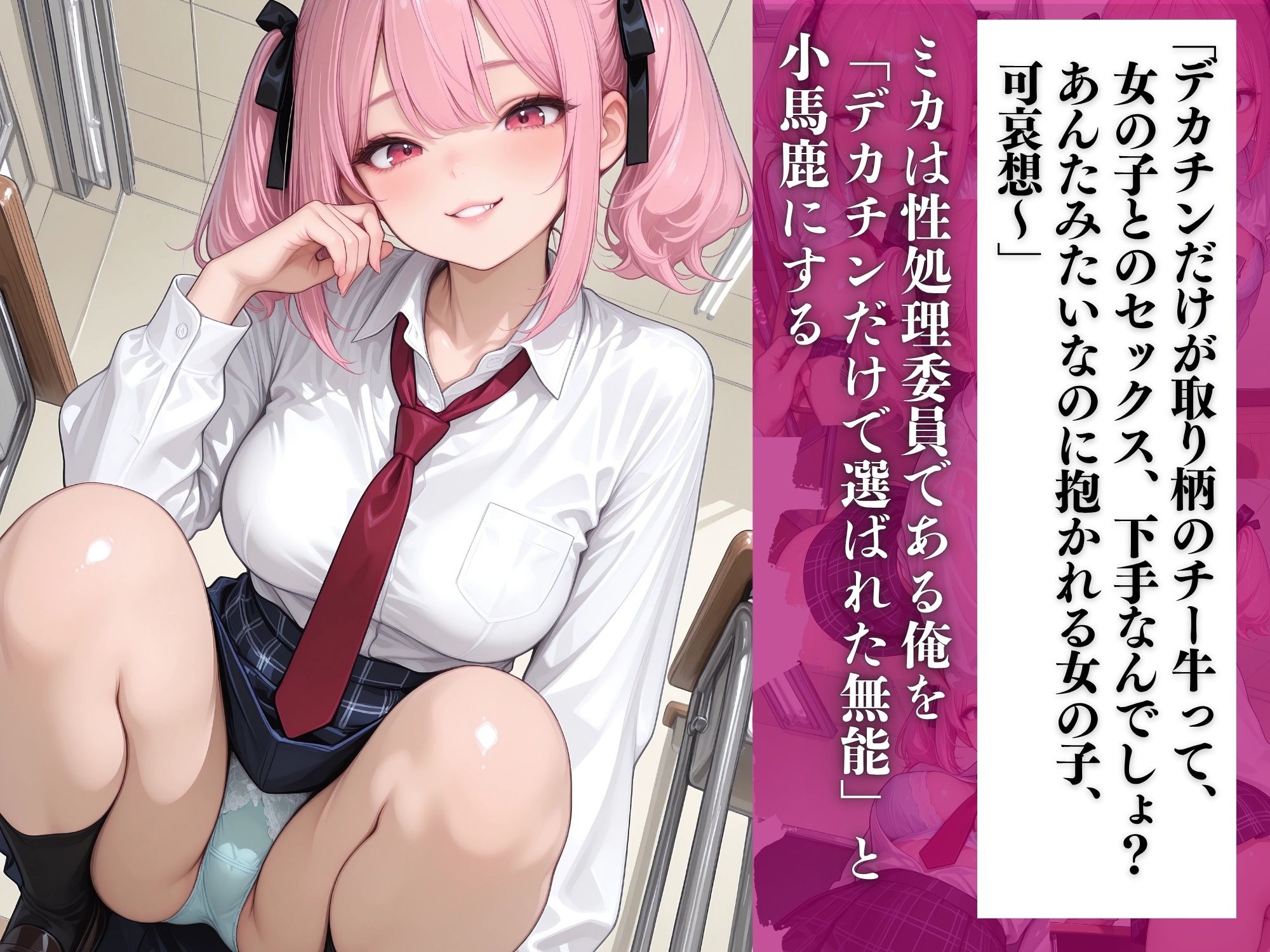 チー牛の俺が性処理委員！？〜小悪魔娘 桃瀬ミカの挑発をデカチンでわからせる〜 - サンプル画像 3