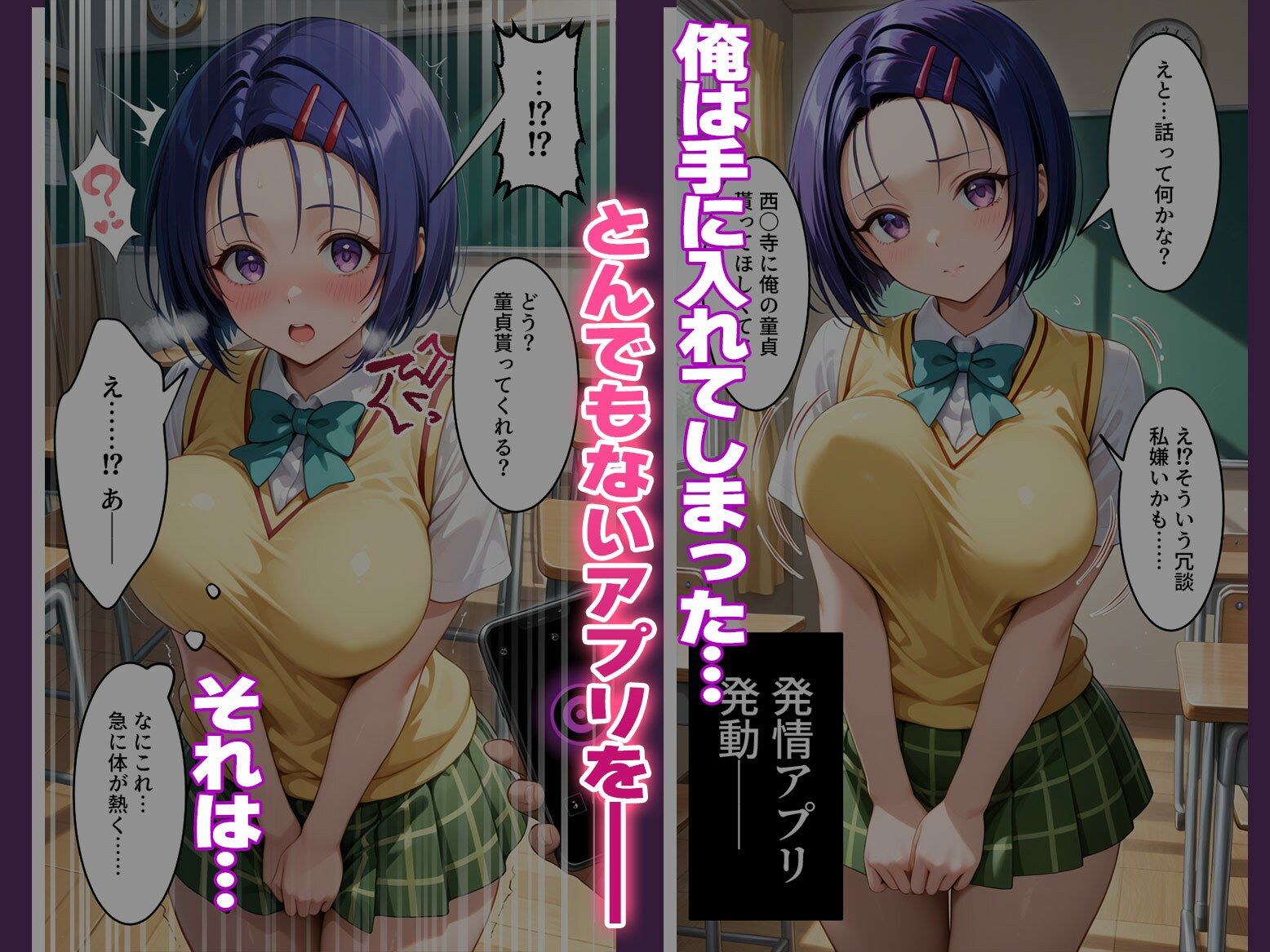 〜チートすぎる発情アプリ〜効果絶大絶頂修学旅行 古手●唯＆西●寺編 Vol.7 - サンプル画像 1