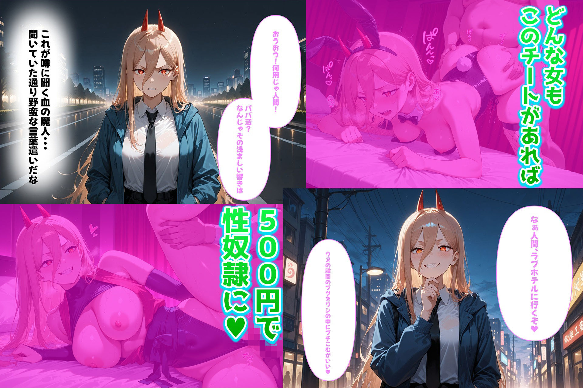 500円でパパ活確定チート〜ワンコインで美少女と即ラブホ！中出し孕ませ確定援交〜［パ〇ー編］［チェン〇ーマン］［CG500枚］ - サンプル画像 1