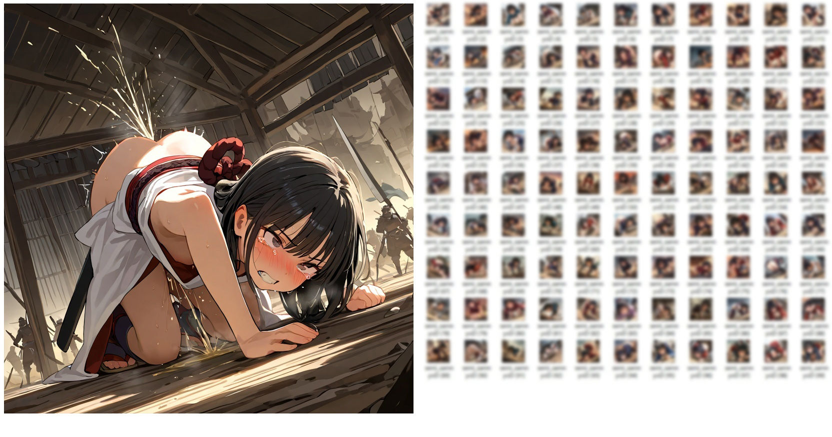 【在庫整理品】サムライ少女が戦場でお漏らししたりしてるだけのCG集其の肆・転倒の尿 - サンプル画像 1