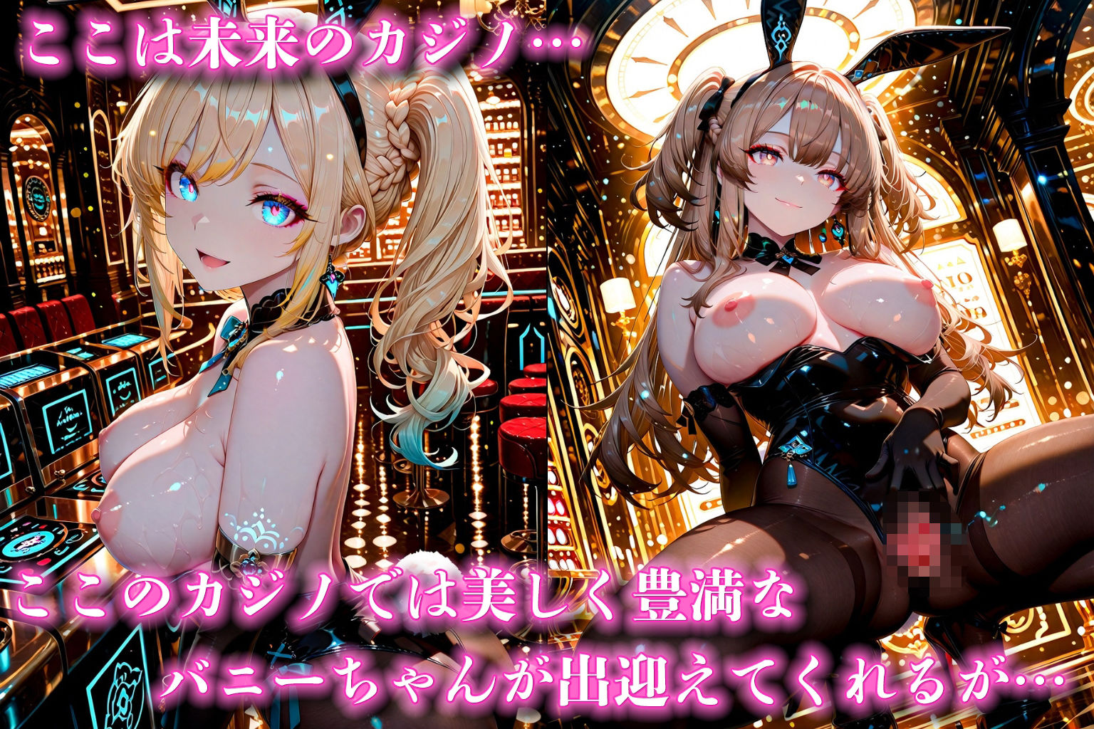 爆乳バニーちゃん☆合法未来SEXカジノでVIP様にエロエロご奉仕接待♪ - サンプル画像 1