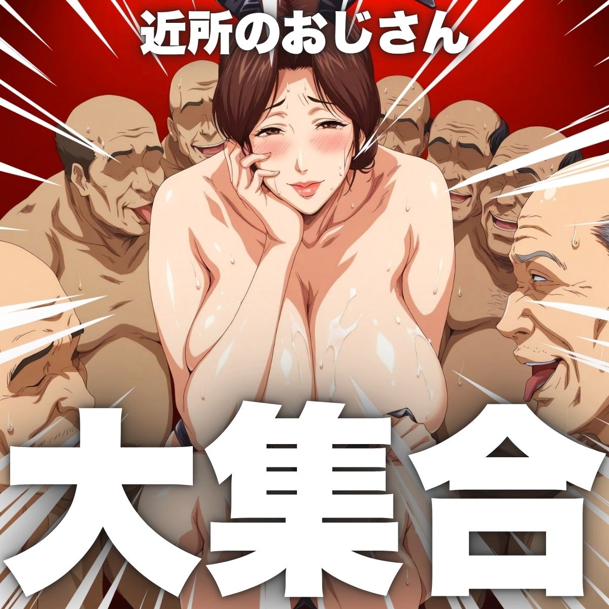 人妻回乱板  【回覧板を渡す日に人妻と近所のおじさんたちとの乱交が開催されていた！】 - サンプル画像 4