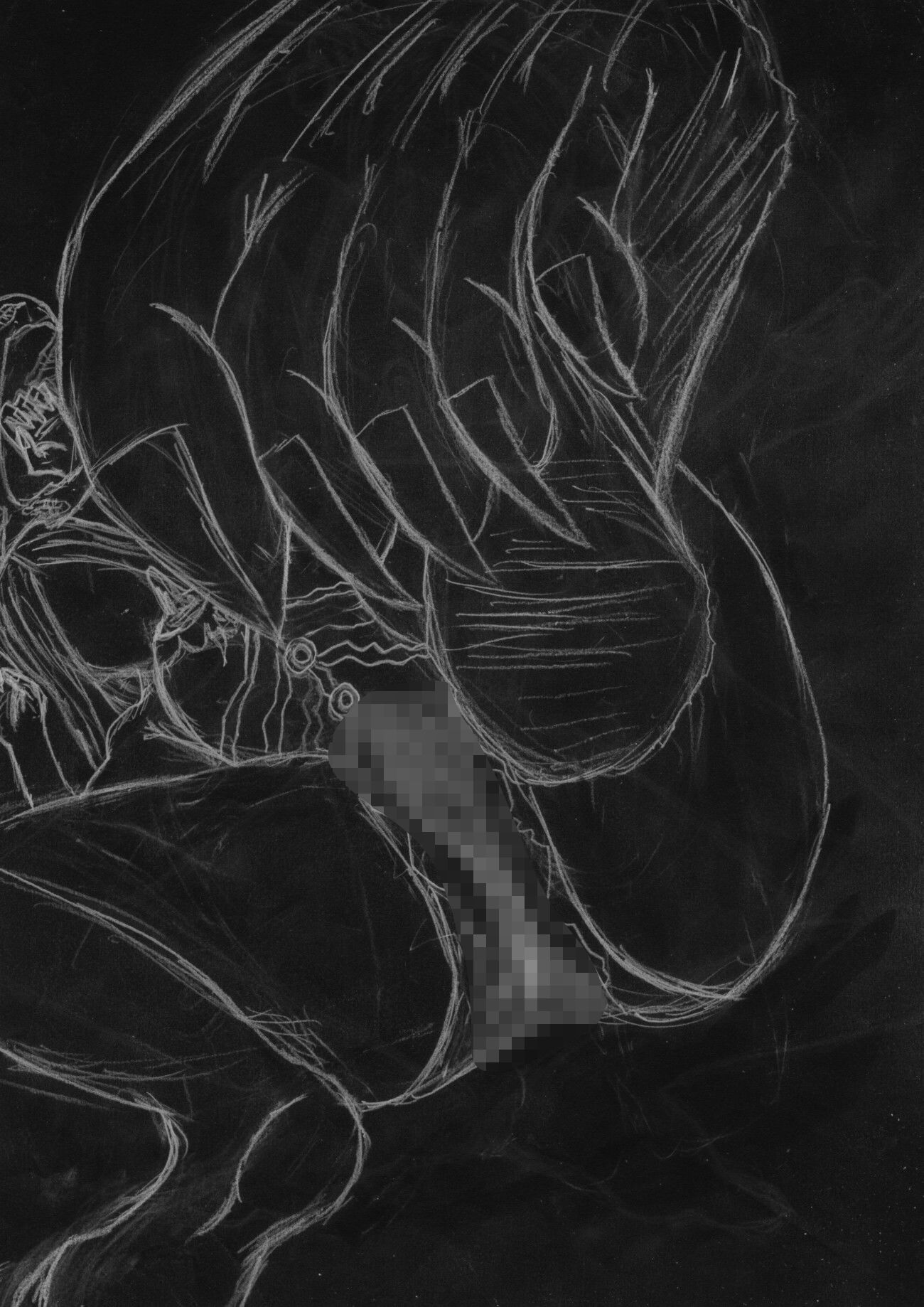 黒よりも黒いエロティックホラー黒戯絵集「マネキンポーズ5」 - サンプル画像 3