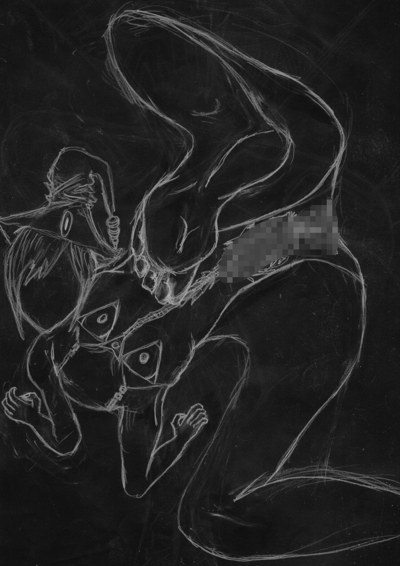 黒よりも黒いエロティックホラー黒戯絵集「マネキンポーズ5」 - サンプル画像 9