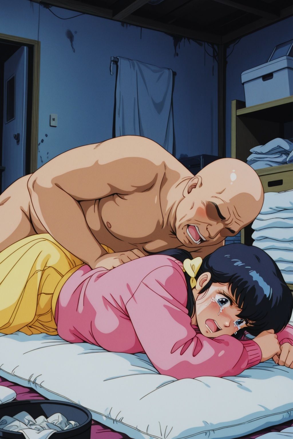 汚部屋に監禁され飢えたオヤジに種付けされた未亡人 音●響子 - サンプル画像 6