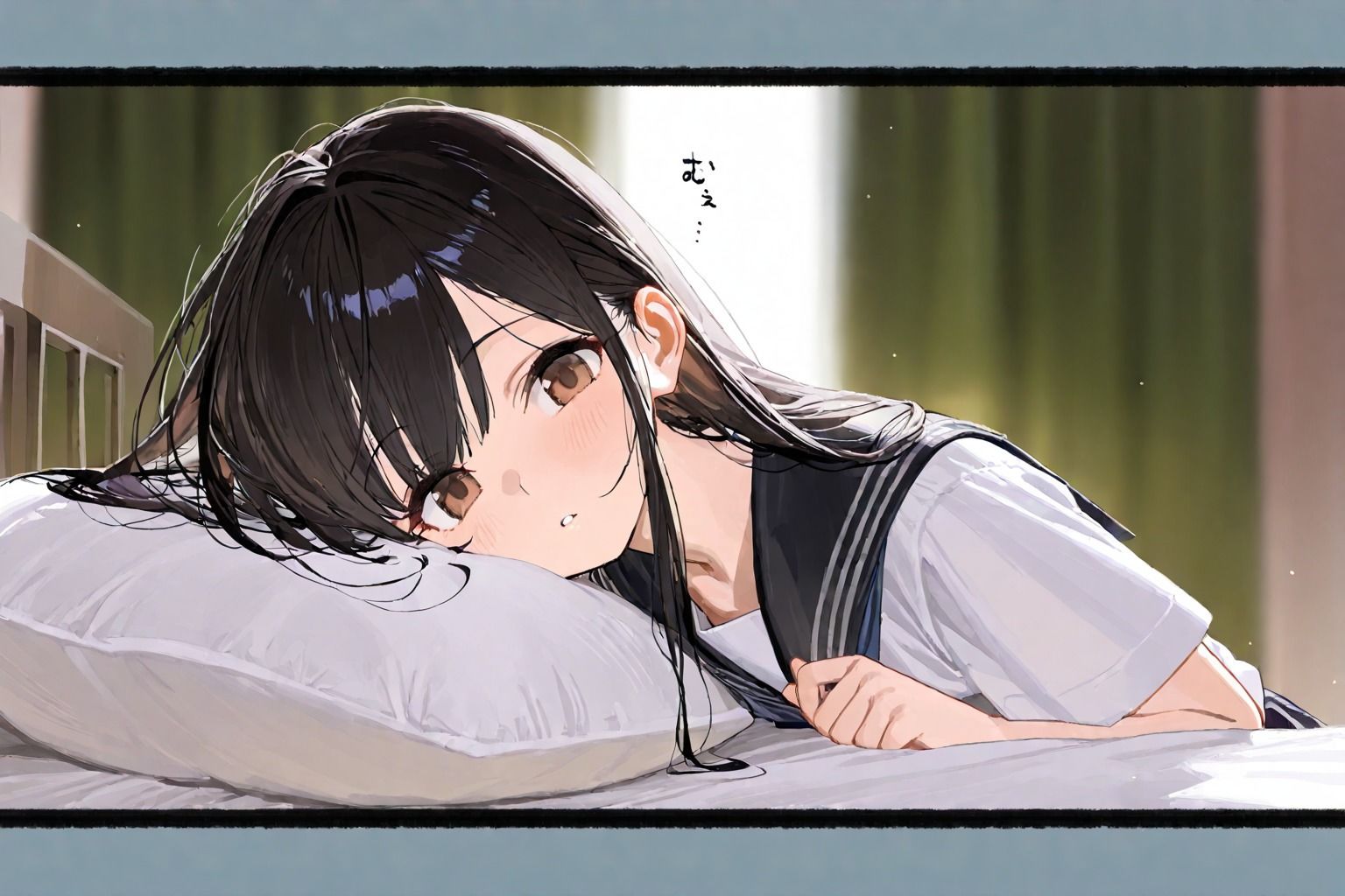 黒髪清楚幼馴染と自室で内緒のお勉強 - サンプル画像 1