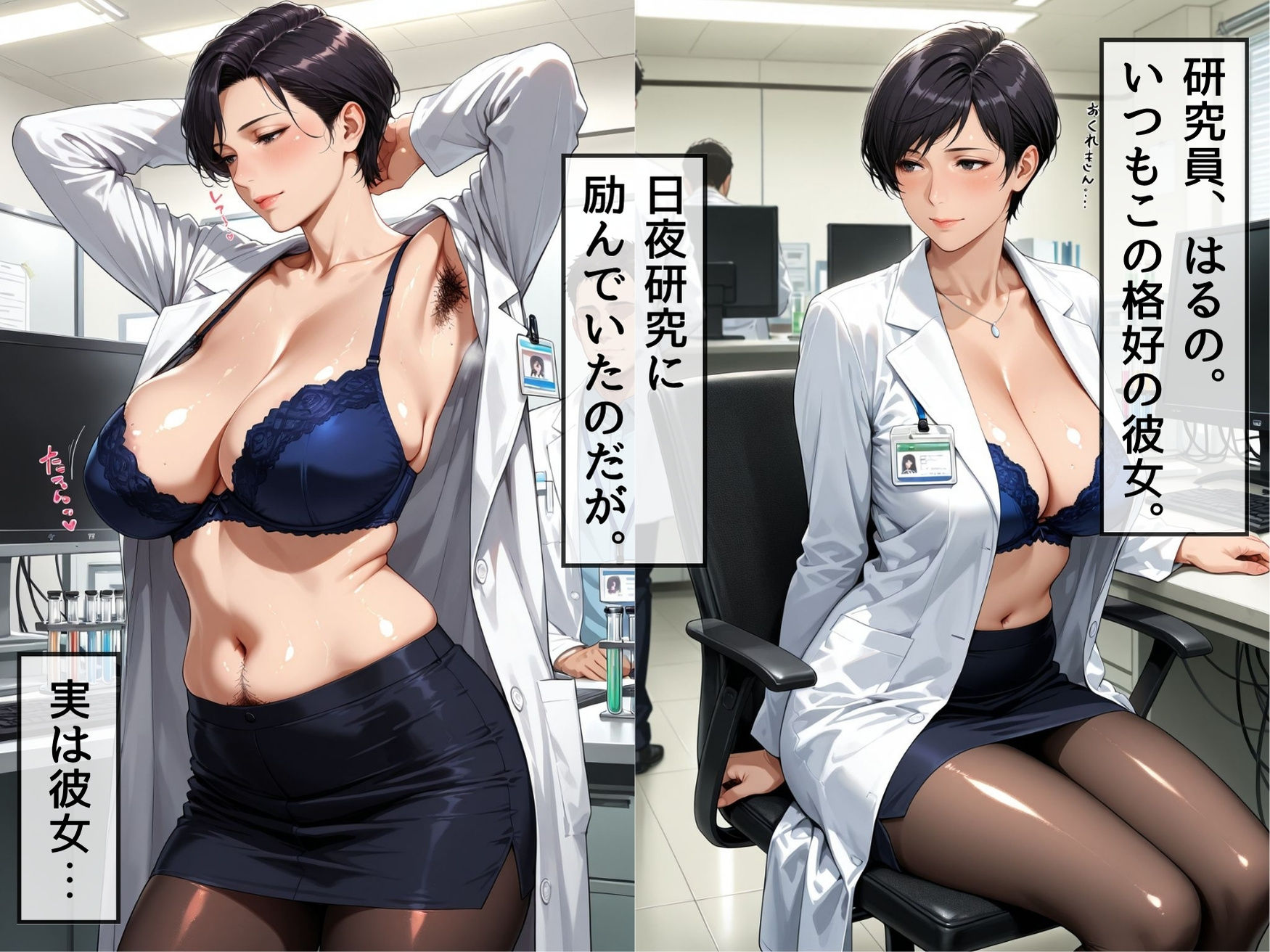 被験体は、私。同僚研究員による孕ませ搾乳実験 - サンプル画像 2