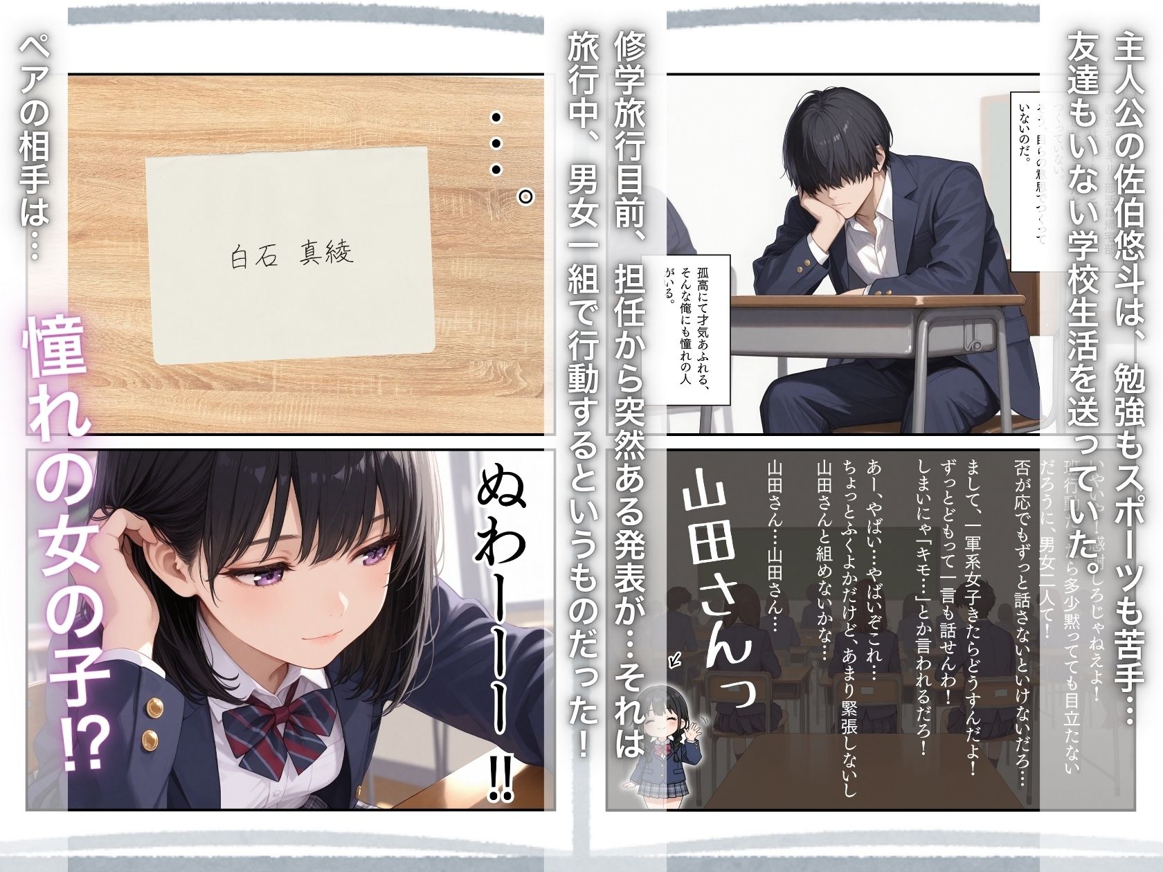 修学旅行―女子部屋の布団の中で起きた憧れの同級生との秘密の出来事。 - サンプル画像 1