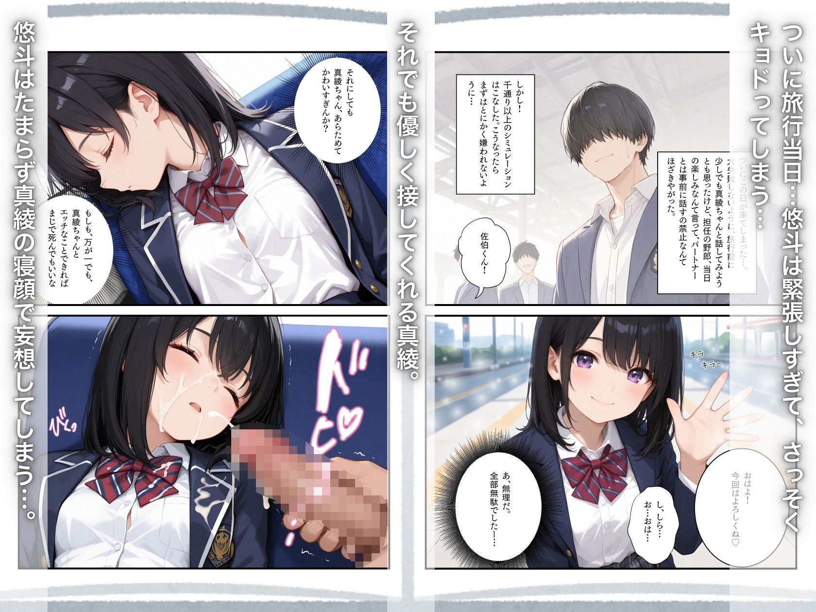 修学旅行―女子部屋の布団の中で起きた憧れの同級生との秘密の出来事。 - サンプル画像 3