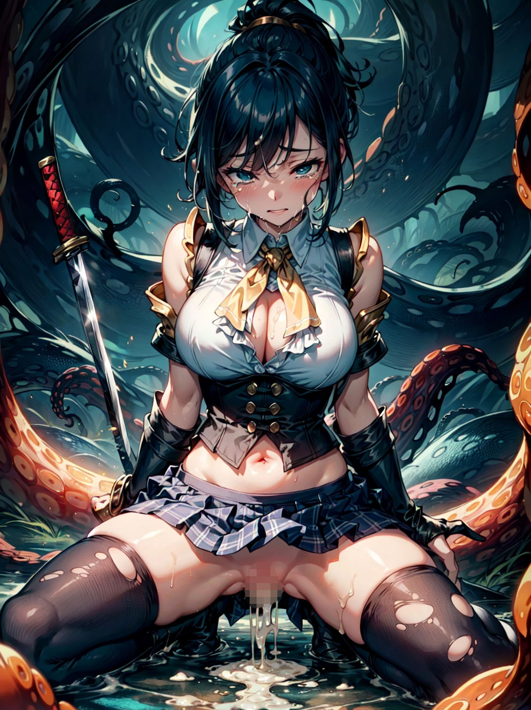 淫魔との戦いに敗れ、犯●れた淫魔ハンター4 - サンプル画像 1