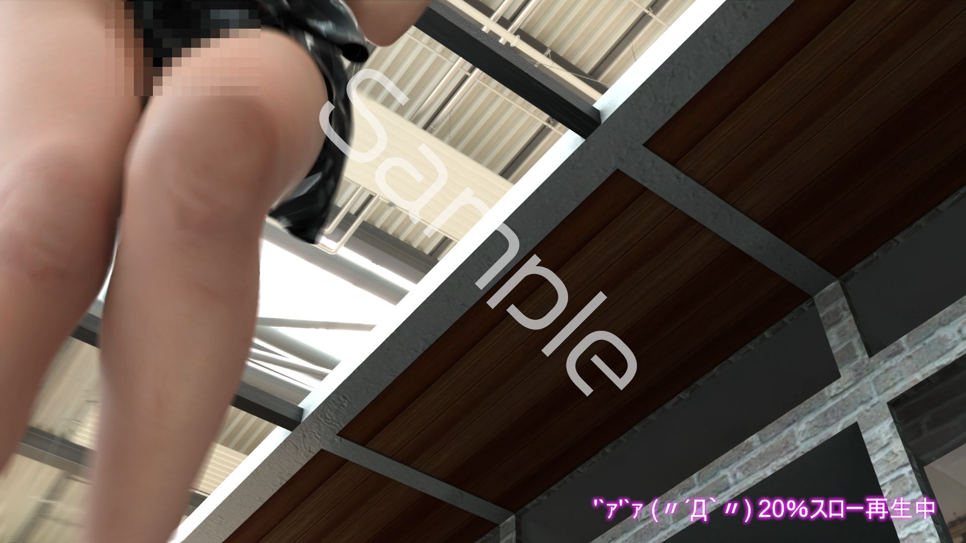 女子アナになった二階堂沙耶・早朝のニュース番組の冒頭でミニスカートでダンスすることを業務命令で強要される:Vol.005『ただの話題作りとのことで電源OFF（のはず）のカメラが4台、ローアングルから彼女のスカート内を覗き込むように設置されている:PV06_黒地ピンク水玉フルバックパンティで扇風機風チラ』 - サンプル画像 8