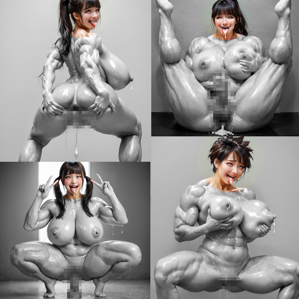 ムキムキ筋肉痴女 ＆ ふたなりマッチョのアヘ顔 - サンプル画像 3