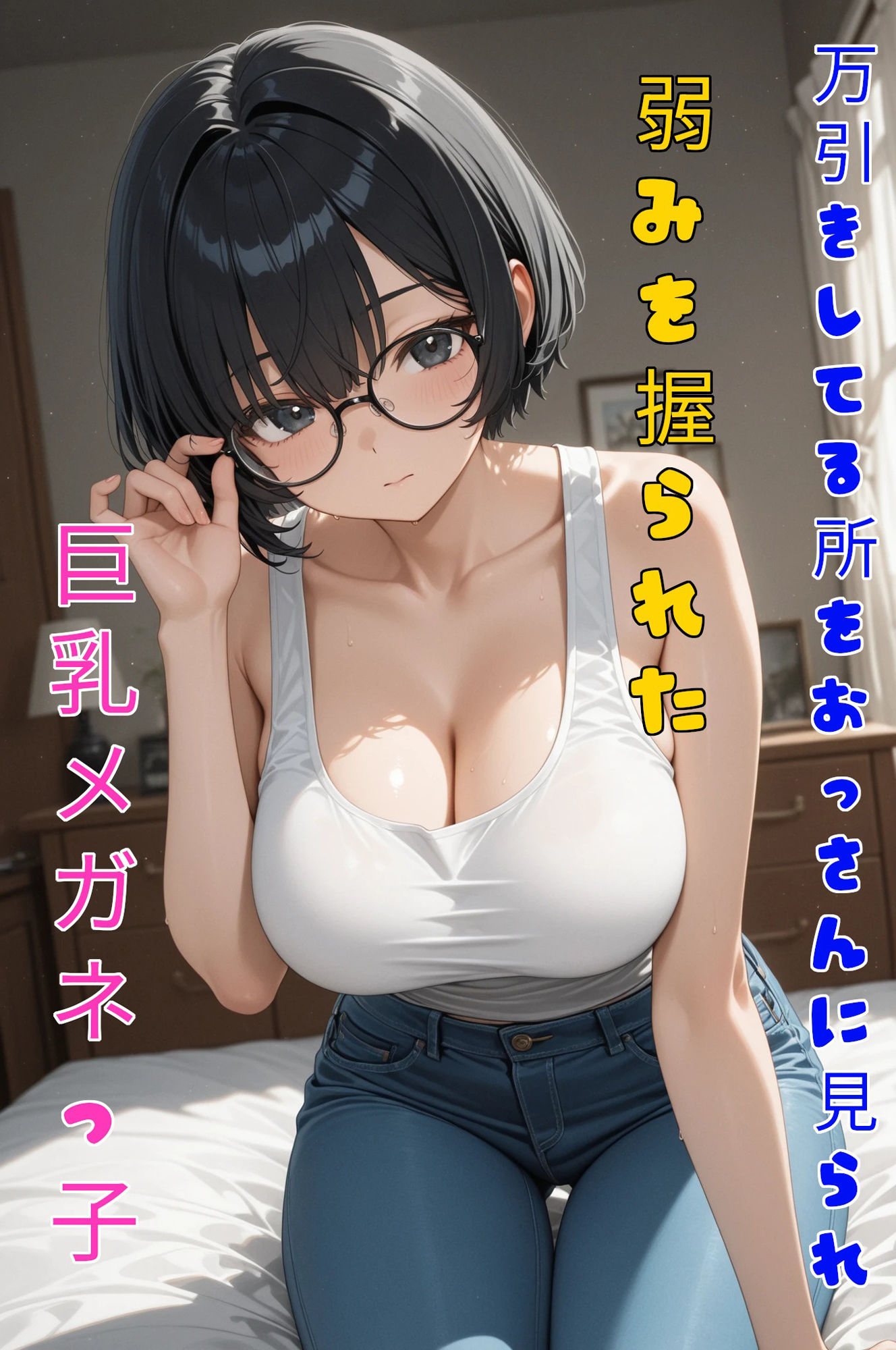 万引きしてる所をおっさんに見られ、弱みを握られた巨乳メガネっ子 - サンプル画像 1