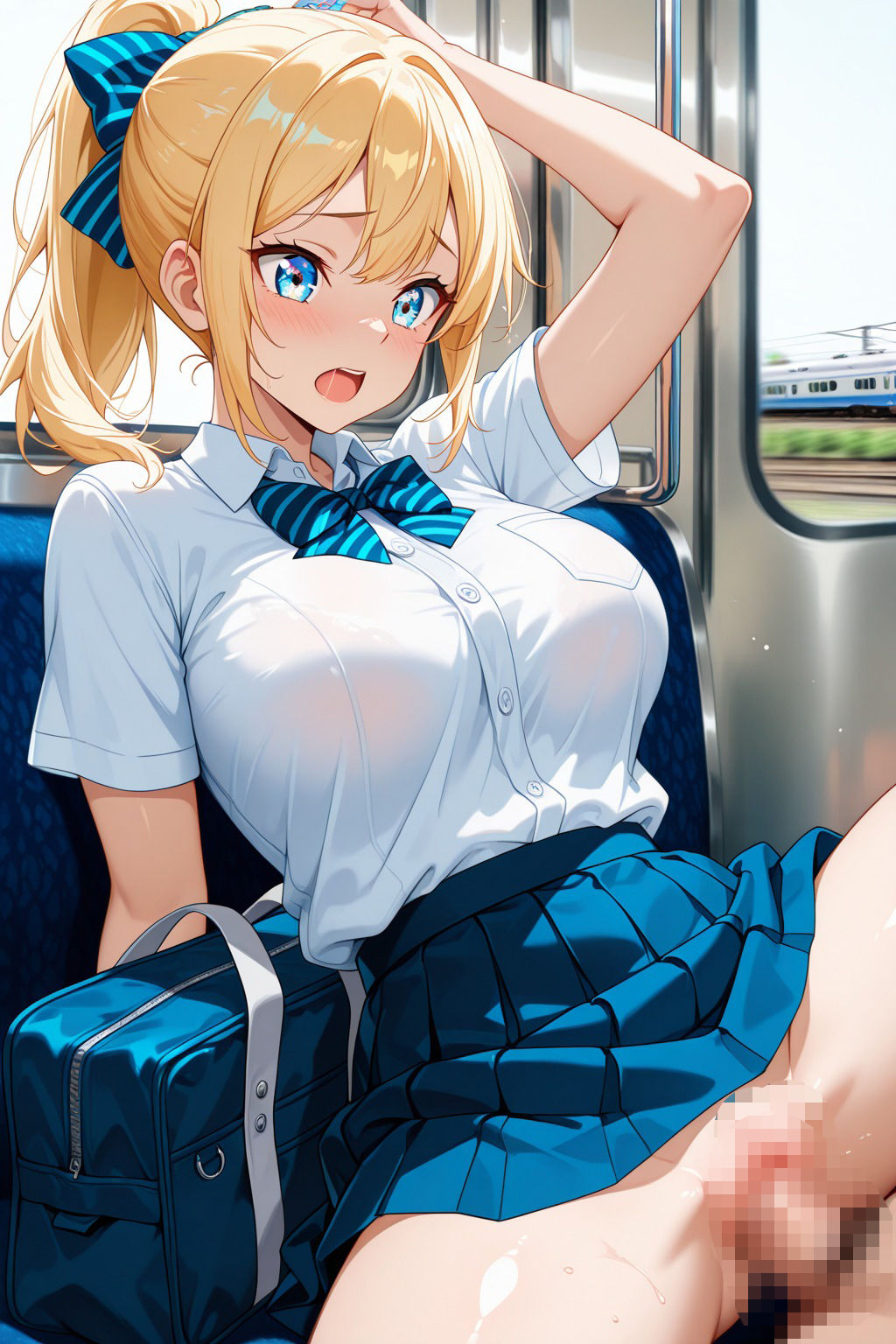 痴●電車  白ギャル女子校生どこでもぶっかけし放題 - サンプル画像 3