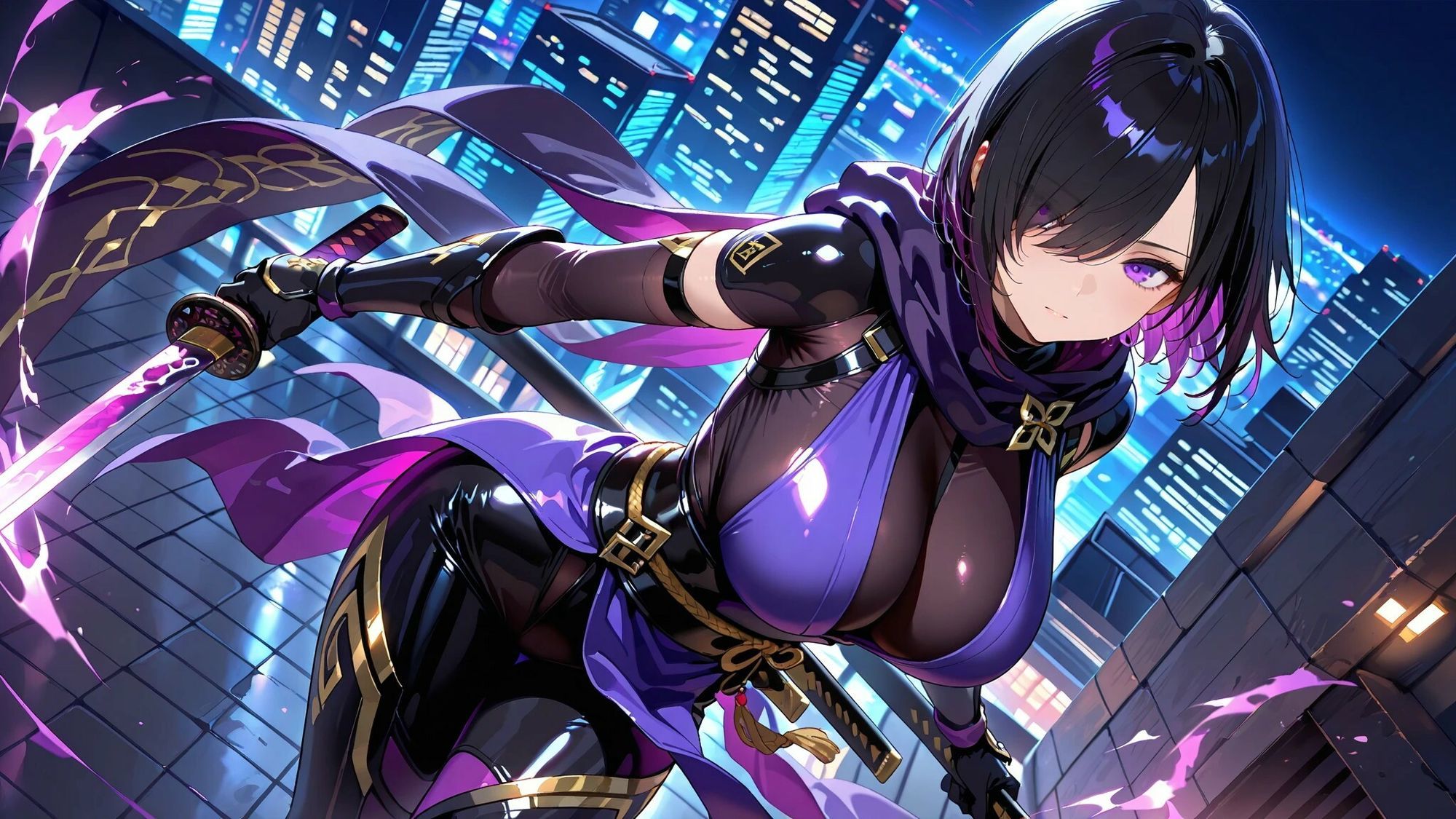 くノ一紫電  屈辱！下級戦闘員に敗北の巻 - サンプル画像 3