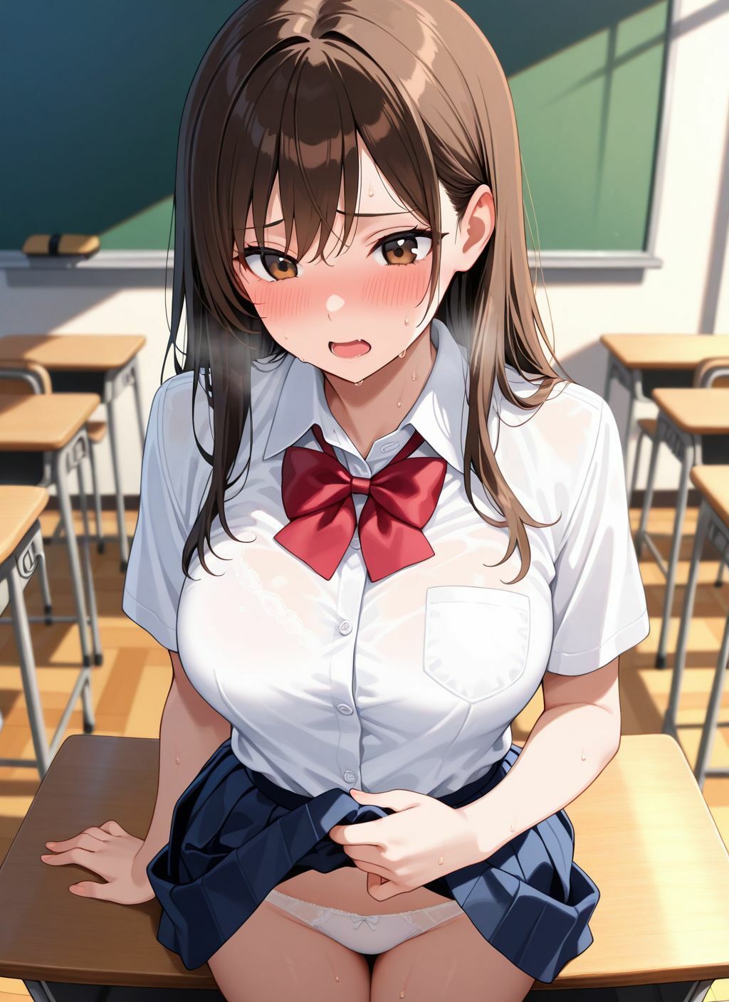 本日の肉便器〜教室汗だく中出しセックス〜 - サンプル画像 1