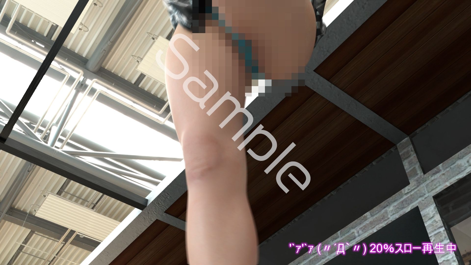 女子アナになった二階堂沙耶・早朝のニュース番組の冒頭でミニスカートでダンスすることを業務命令で強要される:Vol.007『ただの話題作りとのことで電源OFF（のはず）のカメラが4台、ローアングルから彼女のスカート内を覗き込むように設置されている:PV07_水色フルバックパンティで扇風機風チラ』 - サンプル画像 3