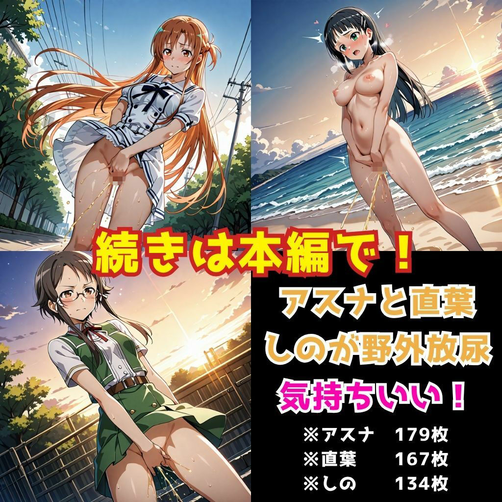 SAOヒロイン野外露出おしっこでイクッ！ - サンプル画像 5