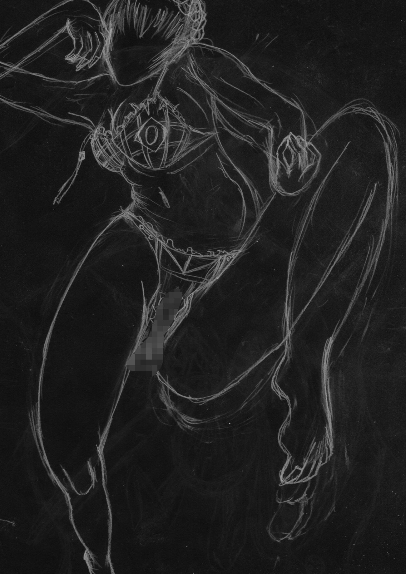 黒よりも黒いエロティックホラー黒戯絵集「マネキンポーズ6」 - サンプル画像 1