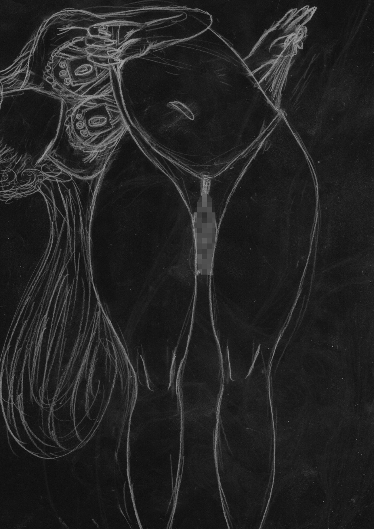 黒よりも黒いエロティックホラー黒戯絵集「マネキンポーズ6」 - サンプル画像 5