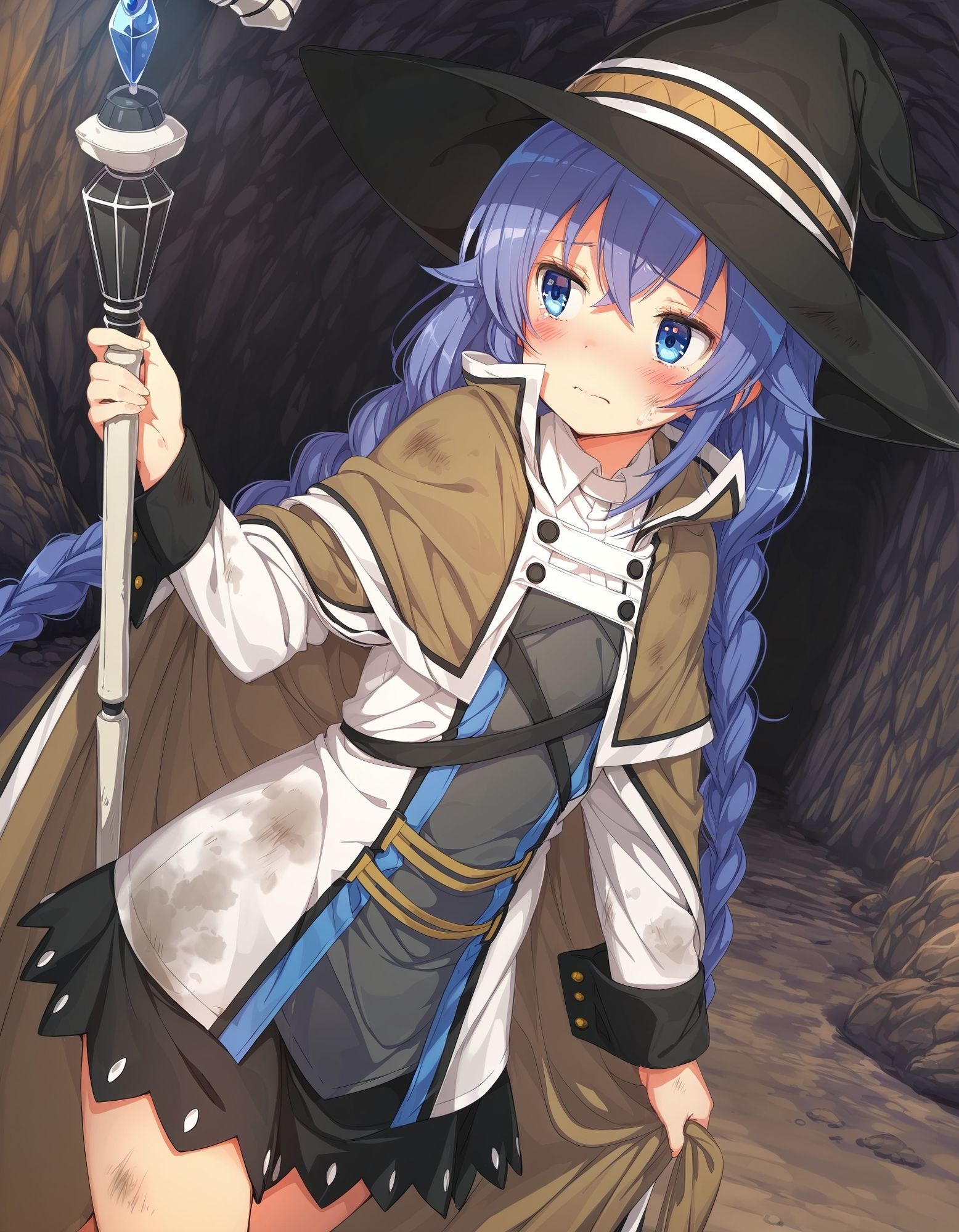 蒼き魔導師、洞窟の孕囚 - サンプル画像 1