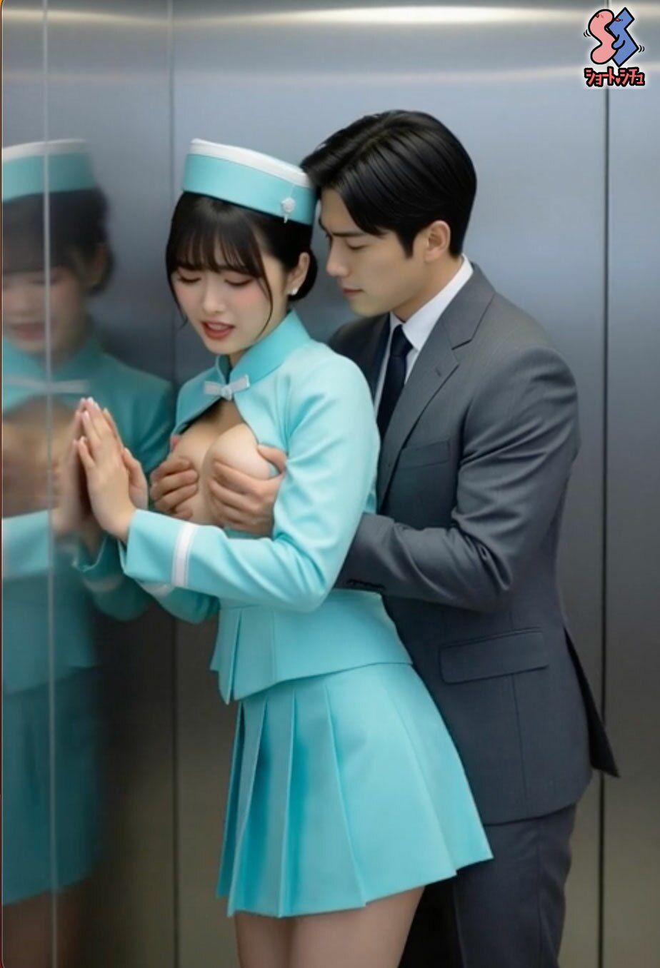 憧れの受付嬢をEV内で - サンプル画像 3