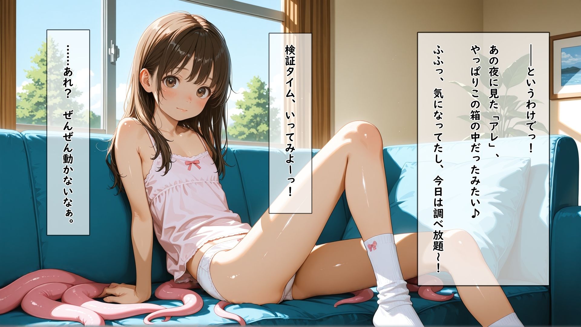 留守番中に兄夫婦の寝室で見つけた妊活サポート用触手型デバイスに何回イってもやめてもらえない女の子 - サンプル画像 5