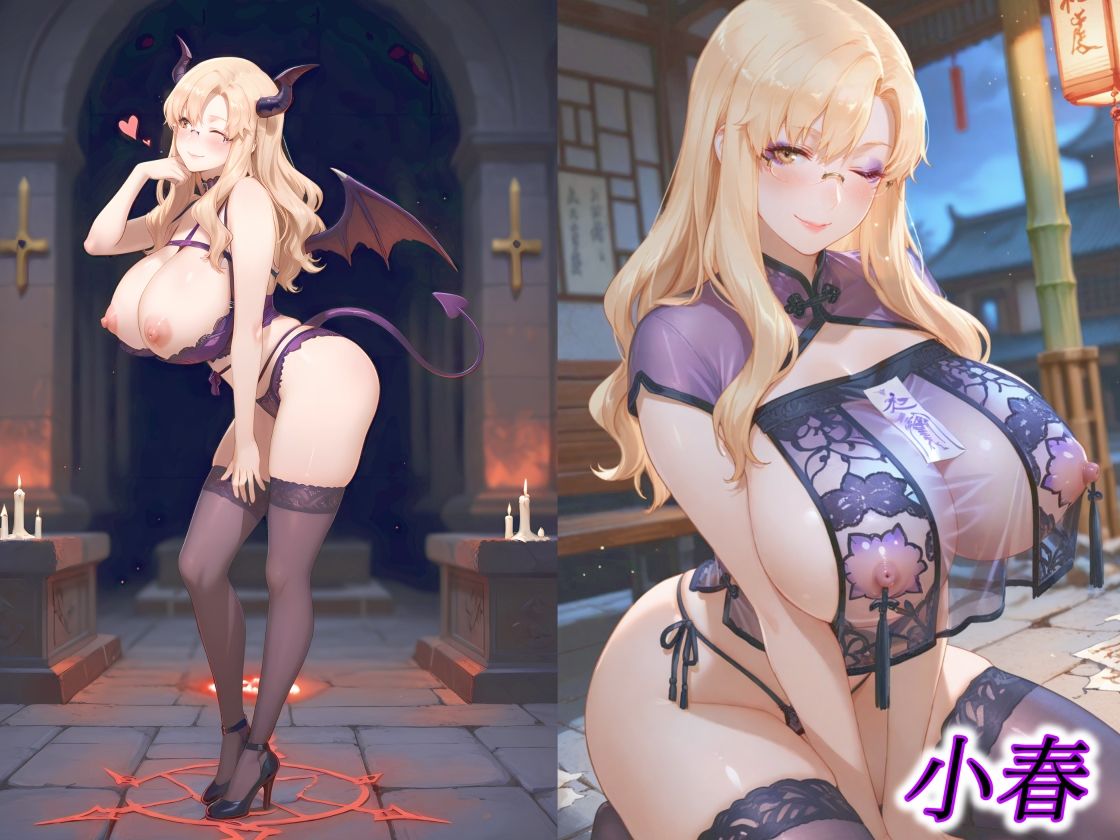 京香・結花・小春 Halloween Collection キョンシー＆サキュバス - サンプル画像 9