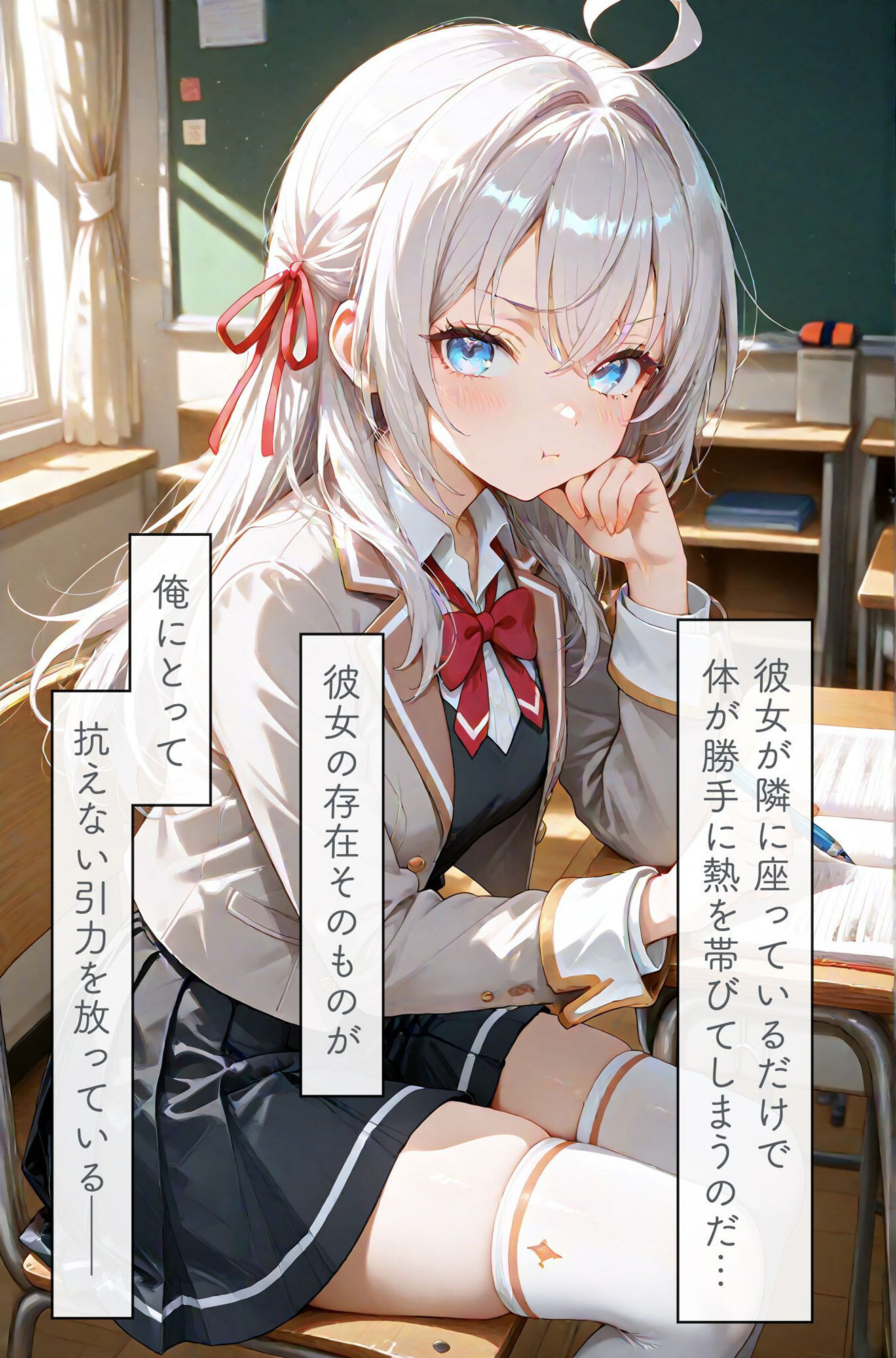 「はめデレ」隣の席の銀髪美女が抜いてくれる話 - サンプル画像 1