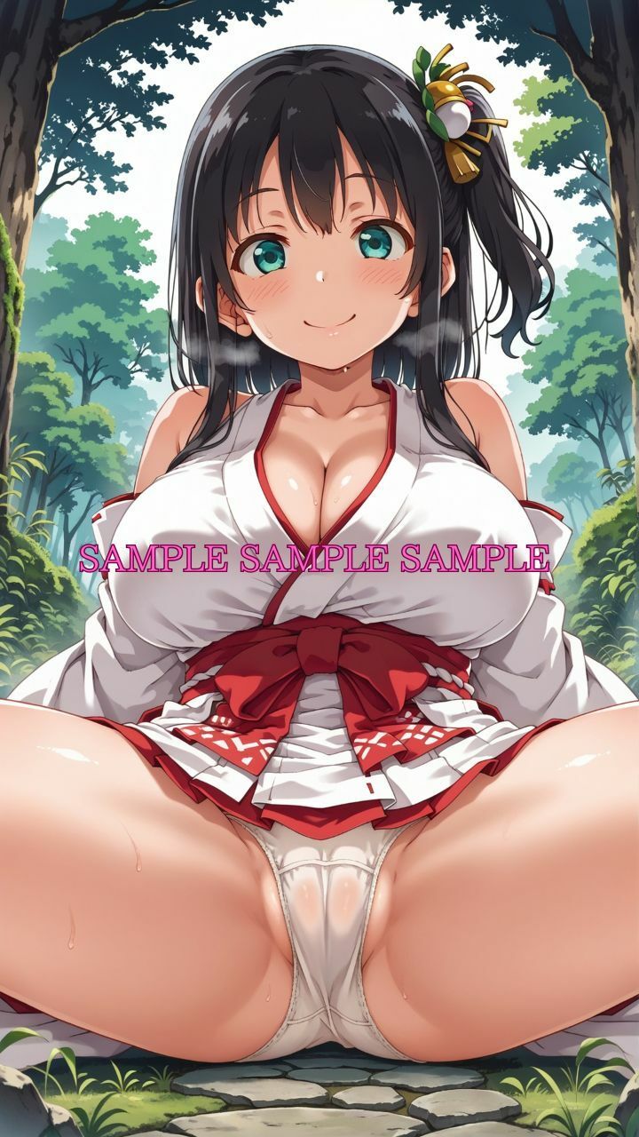 男女比1対10000の世界 美人巫女とセックスし放題でちんぽが乾く暇もないヤリ放題ハーレムライフ！！vol.3 - サンプル画像 2