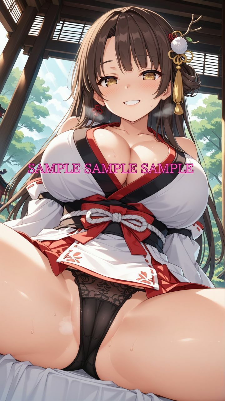 男女比1対10000の世界 美人巫女とセックスし放題でちんぽが乾く暇もないヤリ放題ハーレムライフ！！vol.3 - サンプル画像 3