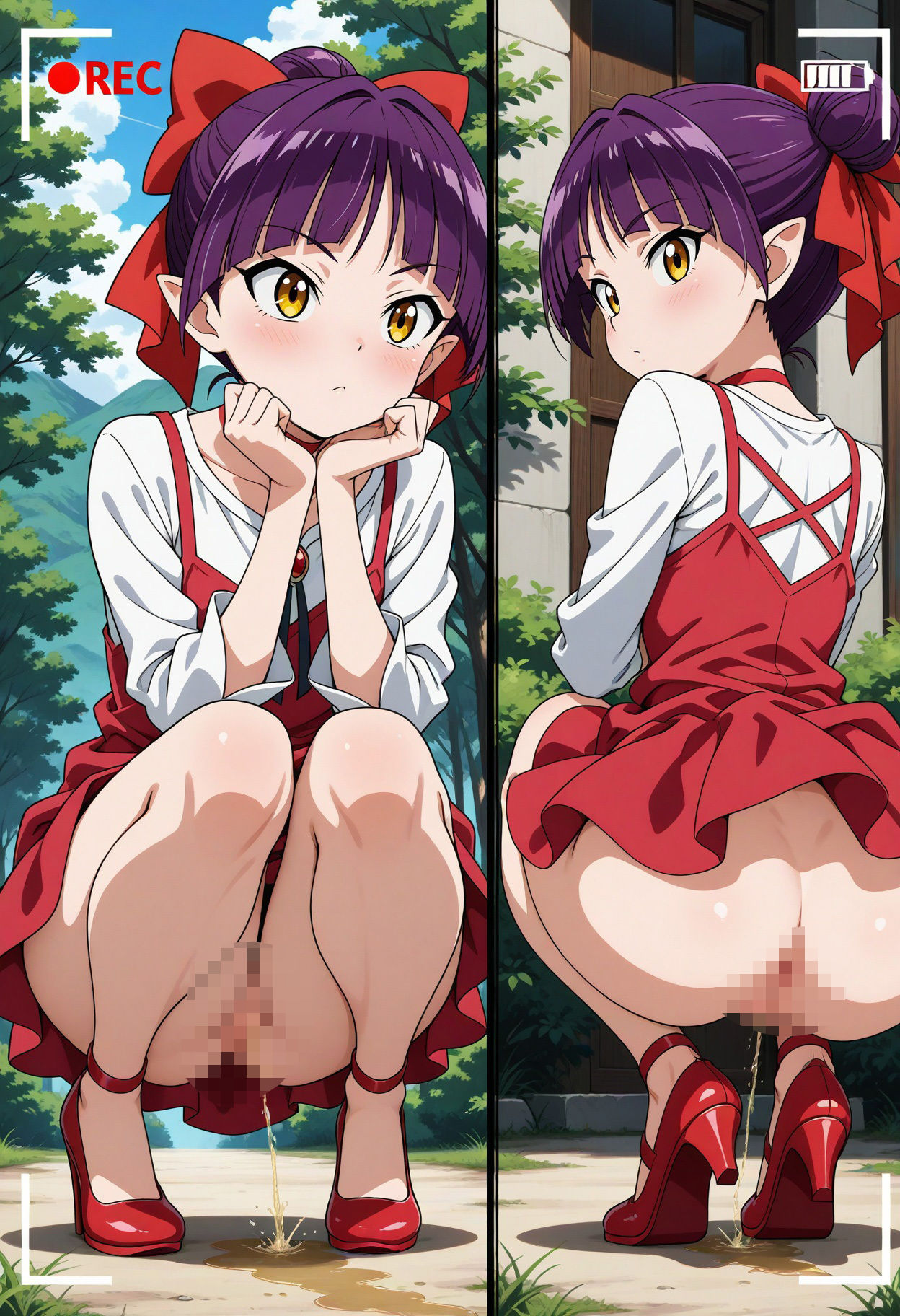 スカート内盗撮、着替え盗撮、野ション、野外露出風【ねこ娘風1】 - サンプル画像 7